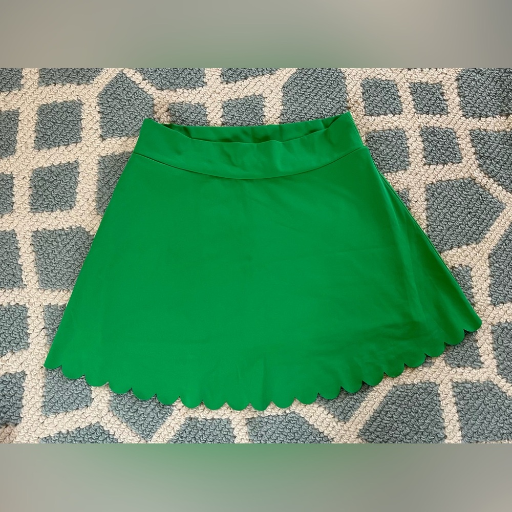 J. Crew Kelly Green Scallop-Hem Skirt